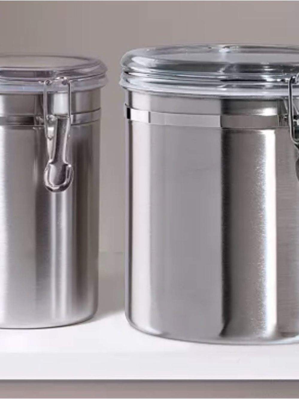 Airtight Stainless Steel Food Storage Canister - Silver